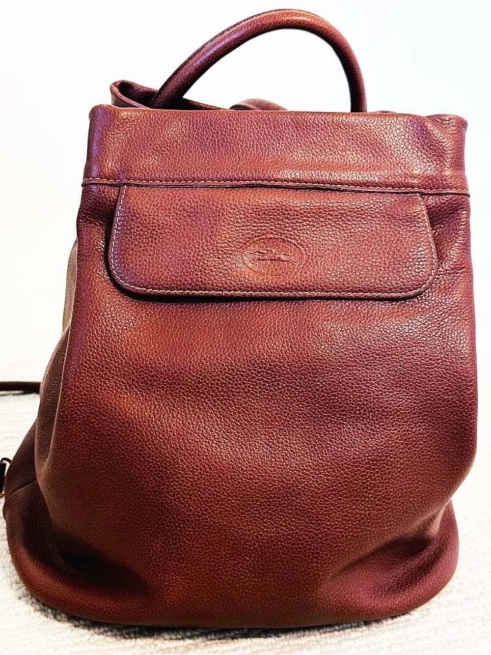Longchamp Leather Top-Handle Backpack